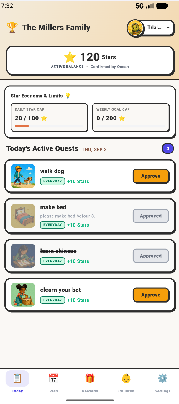 Routaroo Live App Today Screen